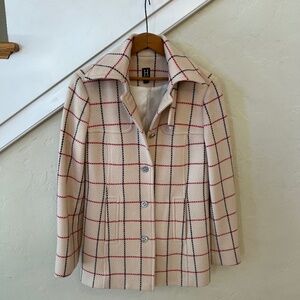 Tommy Hilfiger Wool Coat VTG Excellent Plaid Check